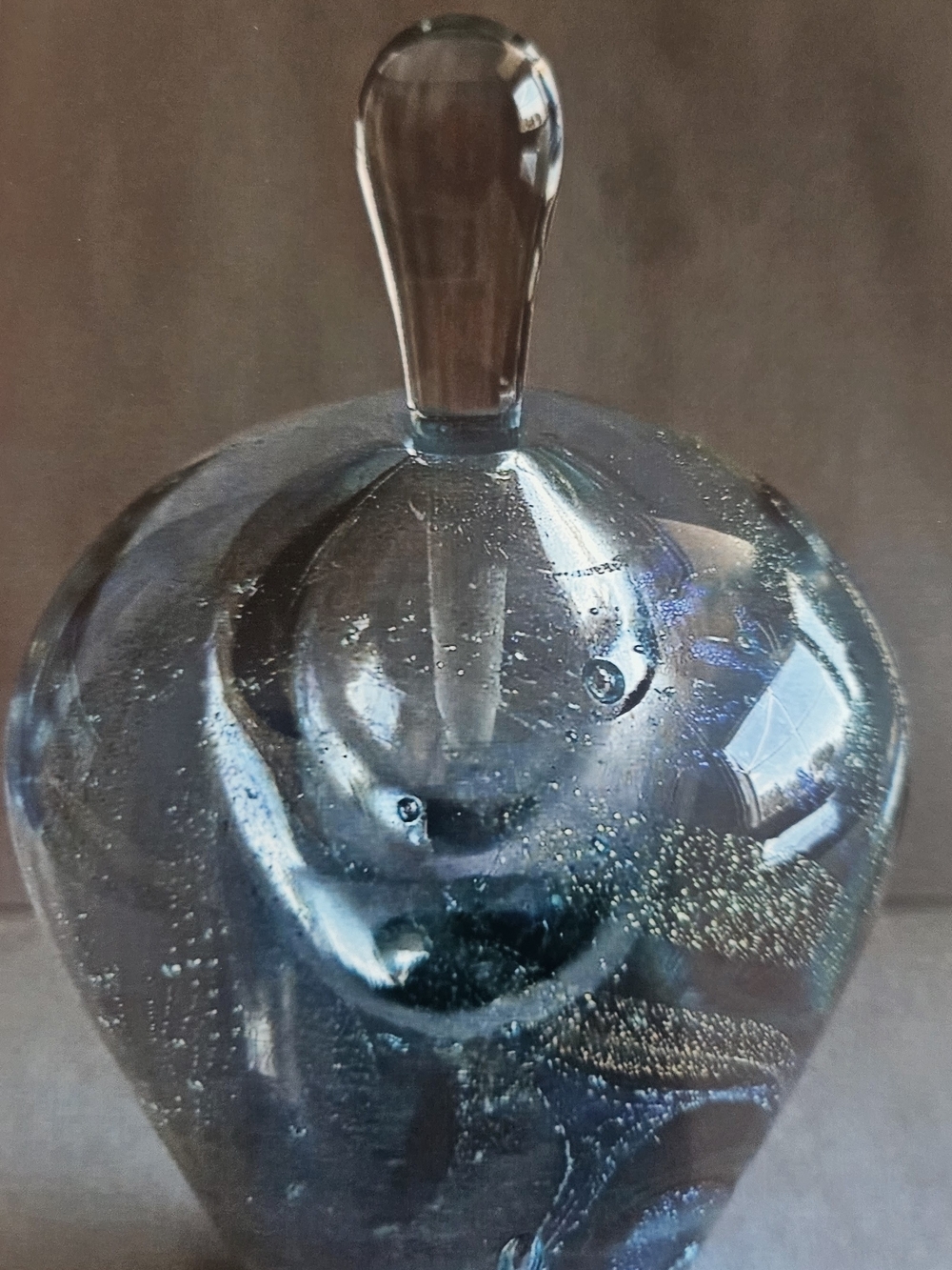 Handblown Glass Decorative Apple Shaped Perfume Bottle- Blue